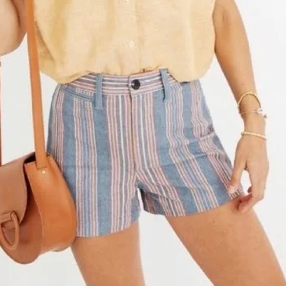 Madewell Emmett Rainbow stripe shorts 27”